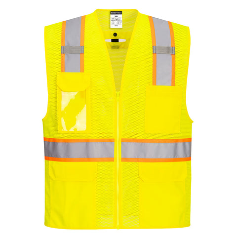 Portwest US394YER Hi-Vis Contrast Fall Protection Vest - Yellow - R