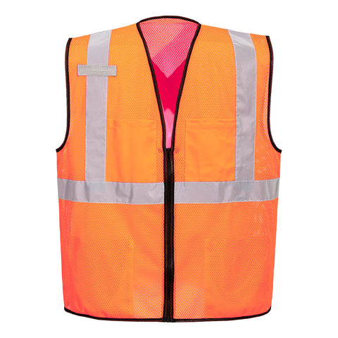 Portwest US396ORR Tampa Hi-Vis Mesh X-Back Vest - Orange - R