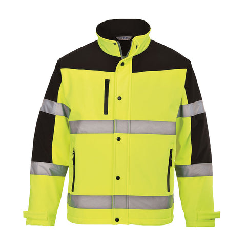 Portwest US429YBR Hi-Vis Contrast Softshell (3L) - Yellow/Black - R