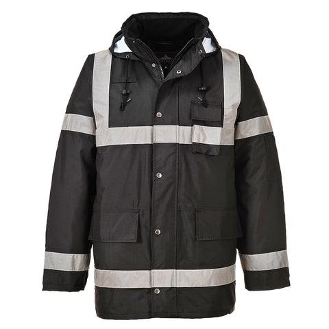 Portwest US433BKR Iona Enhanced Winter Traffic Jacket - Black - R