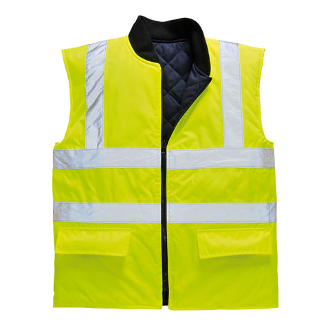 Portwest US469YER Hi-Vis Reversible Bodywarmer Vest - Yellow - R