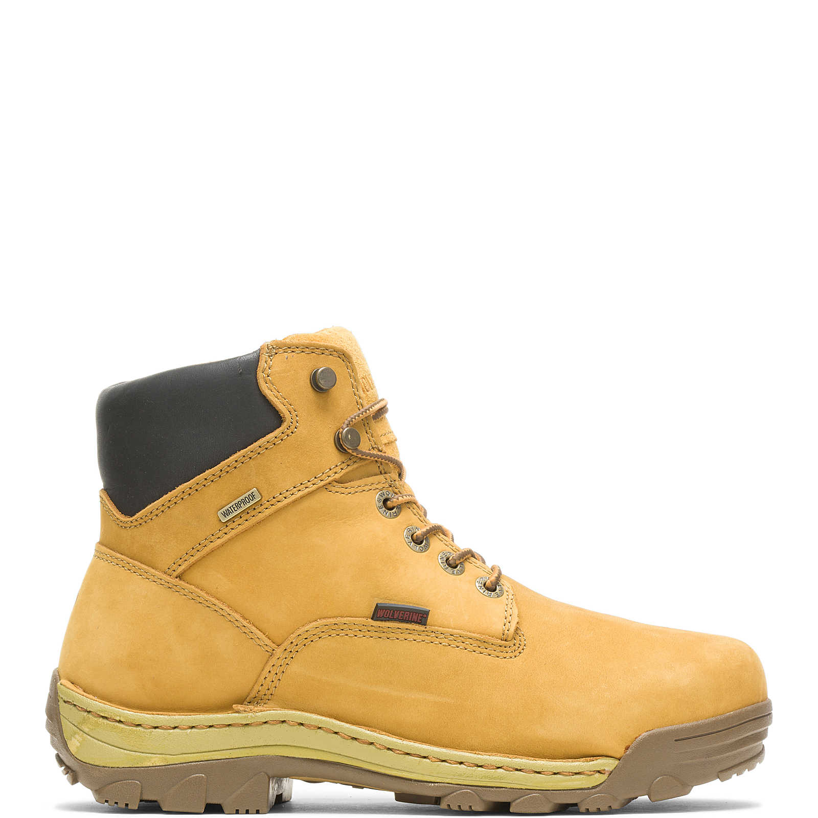 MENS WOLVERINE LEATHER BOOTS- 6\