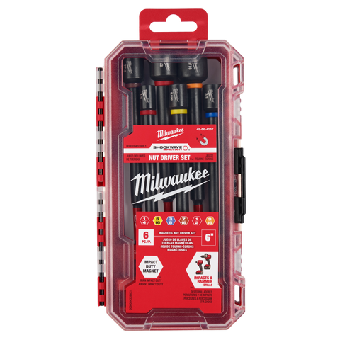 Milwaukee 49-66-4567 6PC 6" MAGNETIC NUT DR SET