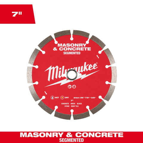 Milwaukee 49-93-9307 7" Standard Segmented Masonry & Concrete Diamond Blade