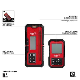 Milwaukee 3704-21T M18™ Red Exterior Dual Slope Rotary Laser Level Kit w/ Receiver, Remote, Grade Rod & Tripod