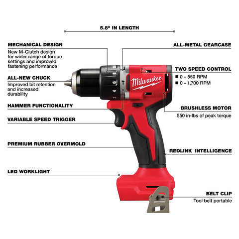 Milwaukee 3693-24CX M18 Brushless 4-Tool Combo Kit image 8