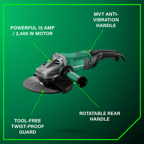 Metabo HPT US646467800 7" 15 Amp Surface Preparation Kit Angle Grinder image 5