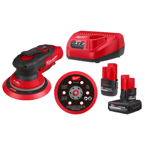 Milwaukee 2584-22CX M12 FUEL 6" Random Orbital Sander Kit (3/32")