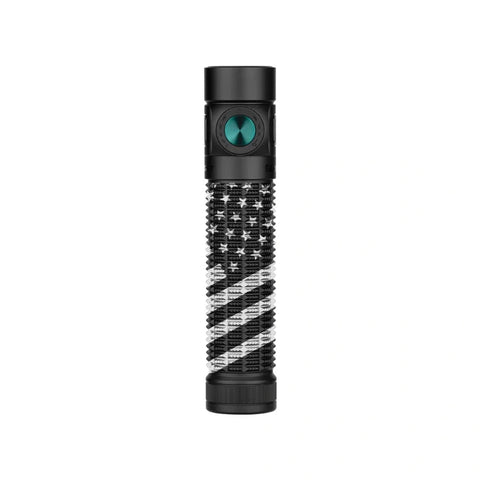 OLIGHT Baton 4 Pro Dual Switch High Lumen Compact EDC Flashlight - Matte Black CW Patriotic