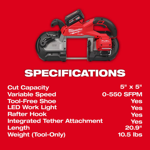 Milwaukee 2929-22 M18 FUEL™ Deep Cut Band Saw Kit image 8