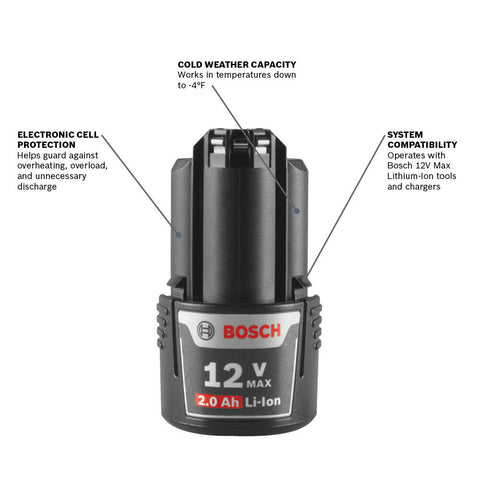 Bosch BAT414 12V Max 2.0 Ah Lithium-Ion Battery Pack