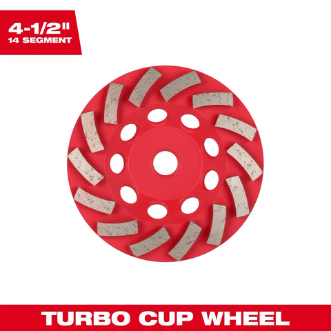 Milwaukee 49-93-7784 4.5" Diamond Max™ Diamond Cup Wheel Turbo - 14 Segment