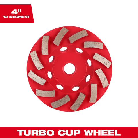 Milwaukee 49-93-7780 4" Diamond Max™ Diamond Cup Wheel Turbo - 12 Segment