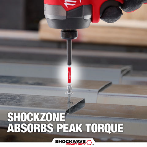 Milwaukee SHOCKWAVE Shockzone absorbs peak torque action image