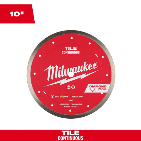 Milwaukee 49-93-9210 10" Diamond Max™ Continuous Diamond Tile Blade
