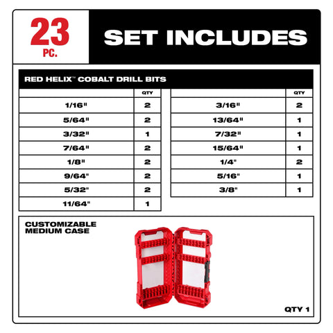 Milwaukee 48-89-2338 RED HELIX Cobalt Drill Bit Set – 23PC image 4
