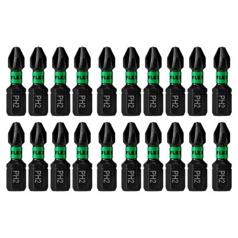 FLEX FA101001-20 Impact 1" Ph2 Impact Driver Bit 20Pc.