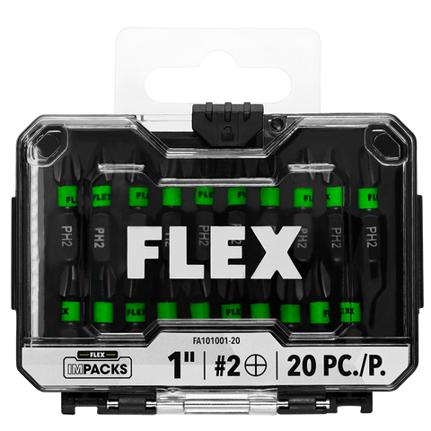 FLEX FA101001-20 Impact 1" Ph2 Impact Driver Bit 20Pc.