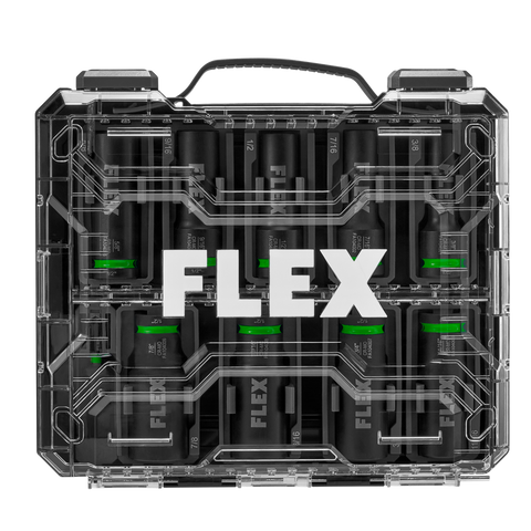 FLEX FAM10401-10 10pc Thin Wall Deep Well 6-point 1/2" Drive Impact Nut Socket Set