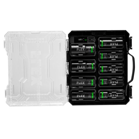 FLEX FAM10401-10 10pc Thin Wall Deep Well 6-point 1/2" Drive Impact Nut Socket Set