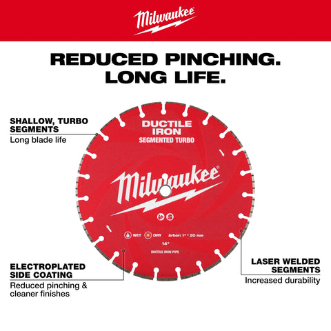 Milwaukee 49-93-7340 14" Ductile Iron Diamond Blade