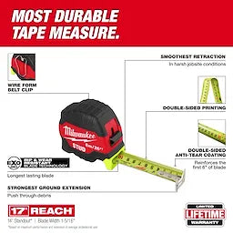 Milwaukee 48-22-1426 8m/26ft STUD Tape Measure