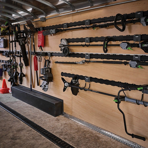 FLEX FSM1502-10 TRACK-LOCK 10-Piece All-Purpose Wall Storage Set – storage application; displayed tools and extra accessories not included (3)