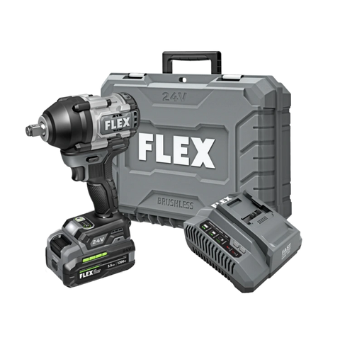 FLEX FX1451-1F 1/2" Mid Torque Impact Wrench Stacked-Lithium Kit (1x3.5Ah Stacked Battery+160W Charger)