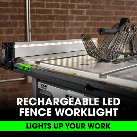 FLEX FX7221-Z 24V 10-Inch Table Saw – Bare Tool – feature view; battery and optional accessories sold separately (4)