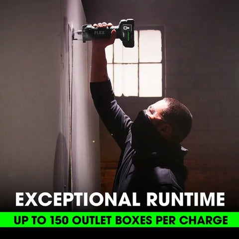 FLEX FXM203-2A Drywall Screw Gun With Magazine Attachment And Cut Out Tool Kit include (2) 2.5Ah Lithium-Ion Batteries, 160W Rapid Charger