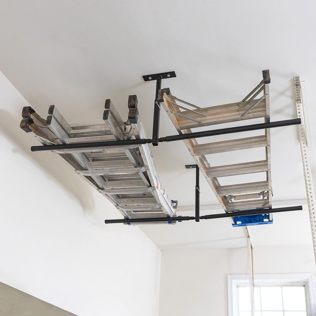 Floor Ladder Racks Overhead Ladder Storage Rack | Hi-Port 2 | Adjustable Ceiling Mount ...