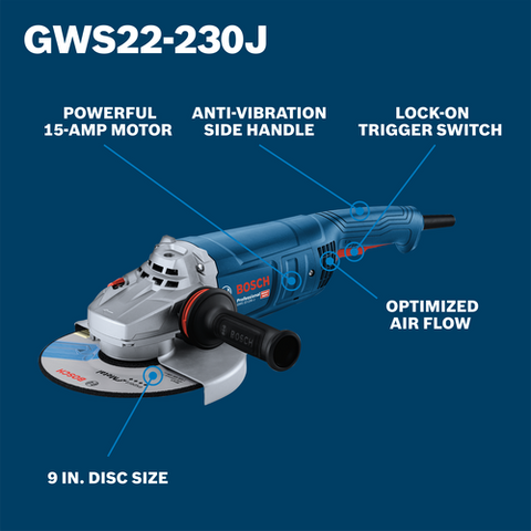 Bosch GWS22-230J 9 In. Large Angle Grinder - image 2