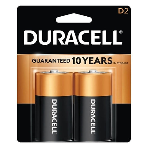Duracell MN1300B2 CopperTop D Alkaline Battery, 1.5V, 2-Pack