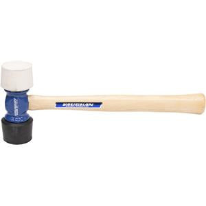VAUGHAN 43247 24 oz Soft Face Rubber Mallet with White & Black Tips VN19510