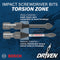 BOSCH ITDSQV203 3 pc. Driven 2 In. Impact Square Power Bit Set