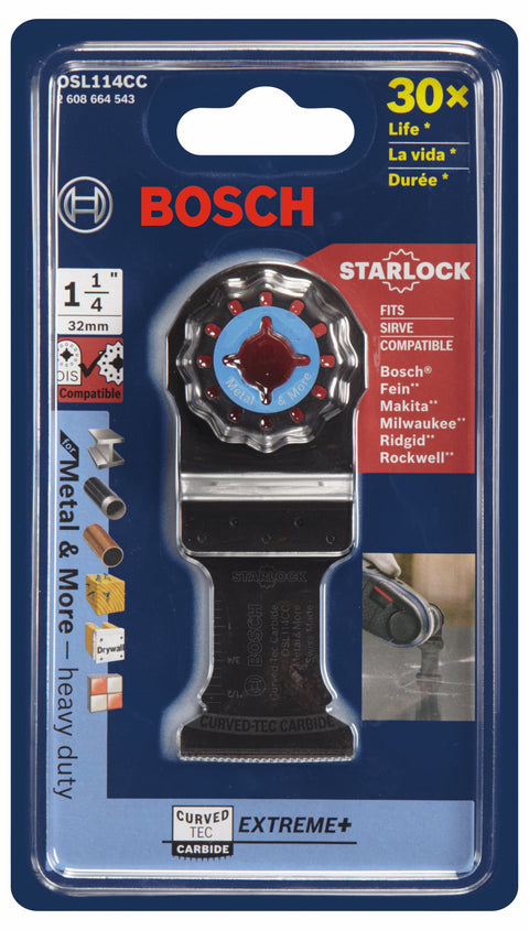 BOSCH OSL114CC 1-1/4 In. Starlock® Oscillating Multi-Tool Curved-Tec Carbide Extreme Plunge Blade