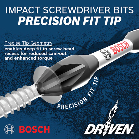 BOSCH ITDT20102 2 pc. Driven 1 In. Impact Torx® #20 Insert Bits