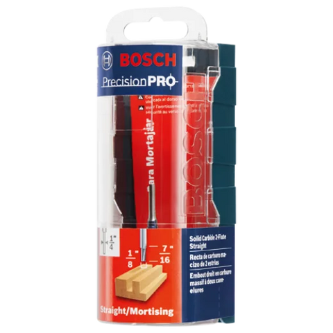 BOSCH 85213MC 1/8 In. x 1/2 In. Solid Carbide Double-Flute Straight Router Bit