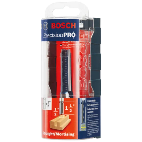 BOSCH 85242MC 1/2 In. x 1-1/2 In. Carbide-Tipped Double-Flute Straight Router Bit