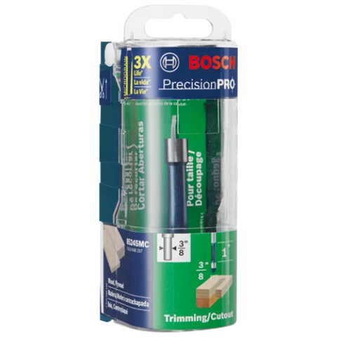 BOSCH 85245MC 3/8 In. x 1 In. Carbide-Tipped Single-Flute Pilot Panel Concave Router Bit
