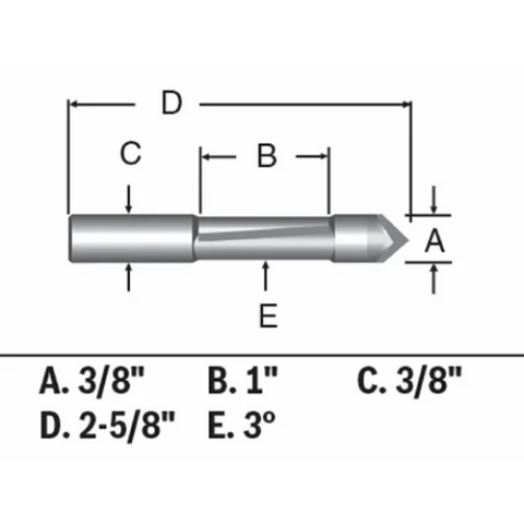 BOSCH 85245MC 3/8 In. x 1 In. Carbide-Tipped Single-Flute Pilot Panel Concave Router Bit