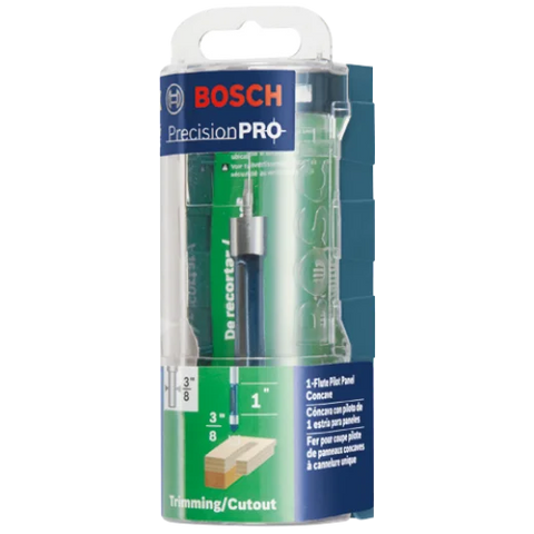 BOSCH 85245MC 3/8 In. x 1 In. Carbide-Tipped Single-Flute Pilot Panel Concave Router Bit