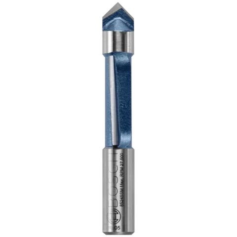 BOSCH 85245SMC 3/8 In. x 1 In. Carbide-Tipped Single-Flute Shear Angle Pilot Panel Router Bit