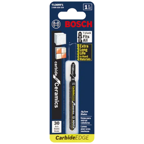 BOSCH T130RF1 3-1/4" 30 Grit Carbide Edge for Ceramics T-Shank Jig Saw Blade