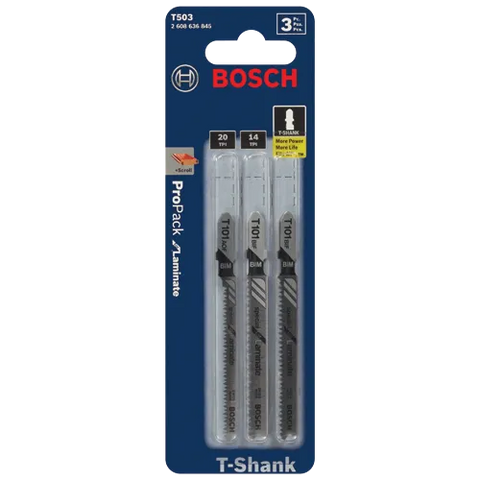 BOSCH T503 3 pc. Hardwood/Laminate Flooring T-Shank Jig Saw Blade Set