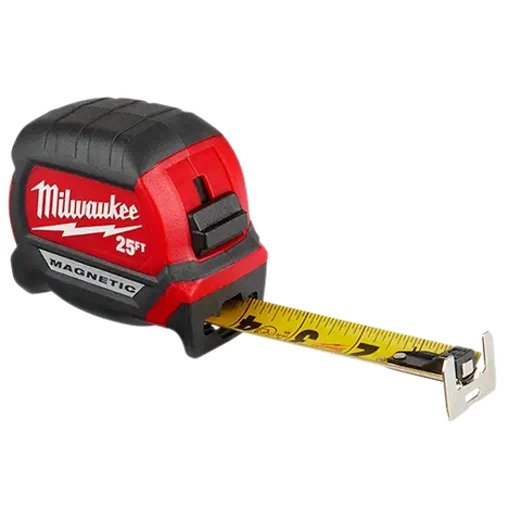 Milwaukee 48-22-0325G 25ft Compact Wide Blade Magnetic Tape Measure 2-Pack