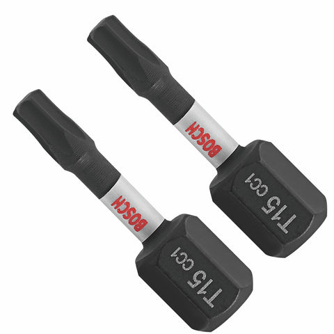 BOSCH ITDT15102 2 pc. Driven 1 In. Impact Torx® #15 Insert Bits