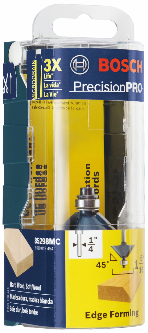 BOSCH 85298MC 1-5/16 In. x 45° Carbide-Tipped Chamfer Router Bit