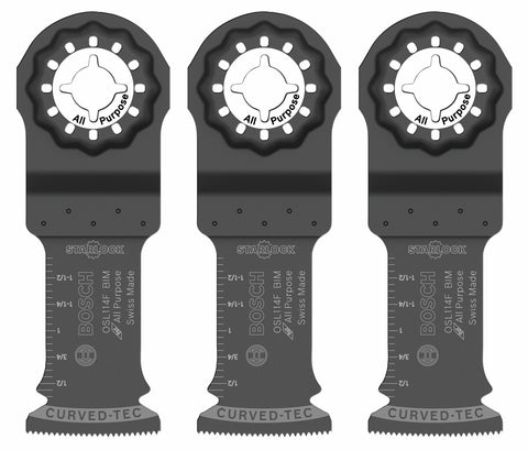 BOSCH OSL114F-3 1-1/4 In. Starlock® Oscillating Multi Tool Bi-Metal Xtra-clean Plunge Cut Blade 3 pk.
