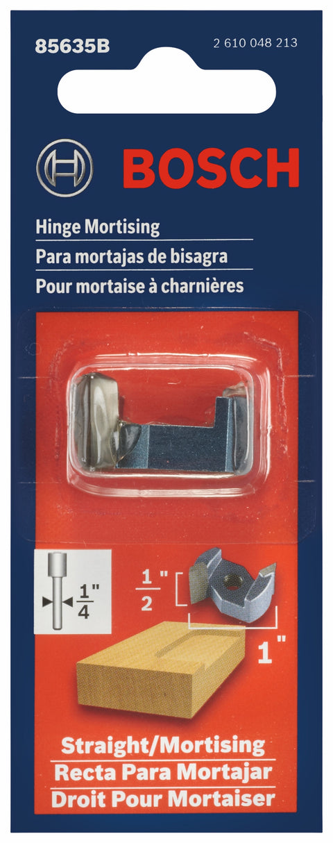 BOSCH 85635B 1 In. x 1/2 In. Carbide-Tipped Lock Mortising Router Bit